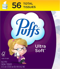Puffs Ultra Soft Facial Tissues, 1 Cube, 56 Facial Tissues Per Box
