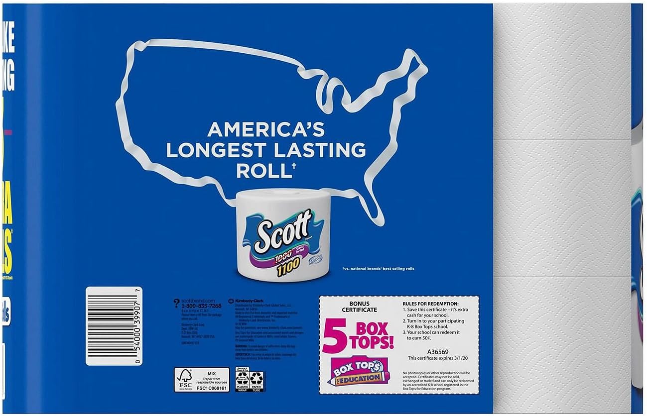 Scott Bath Tissue, 1, 100 Sheetsper Roll, 36 Count