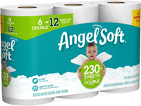 Angel Soft Toilet Paper, 6 Double Rolls, 6 = 12 Regular Bath Tissue Rolls