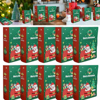 10 Pcs Christmas Candy Boxes Merry Christmas Santa Claus Xmas Tree Storybook Box Cookie Goodie Paper Treat Box For Christmas Gift Wrapping Holiday Party Supplies