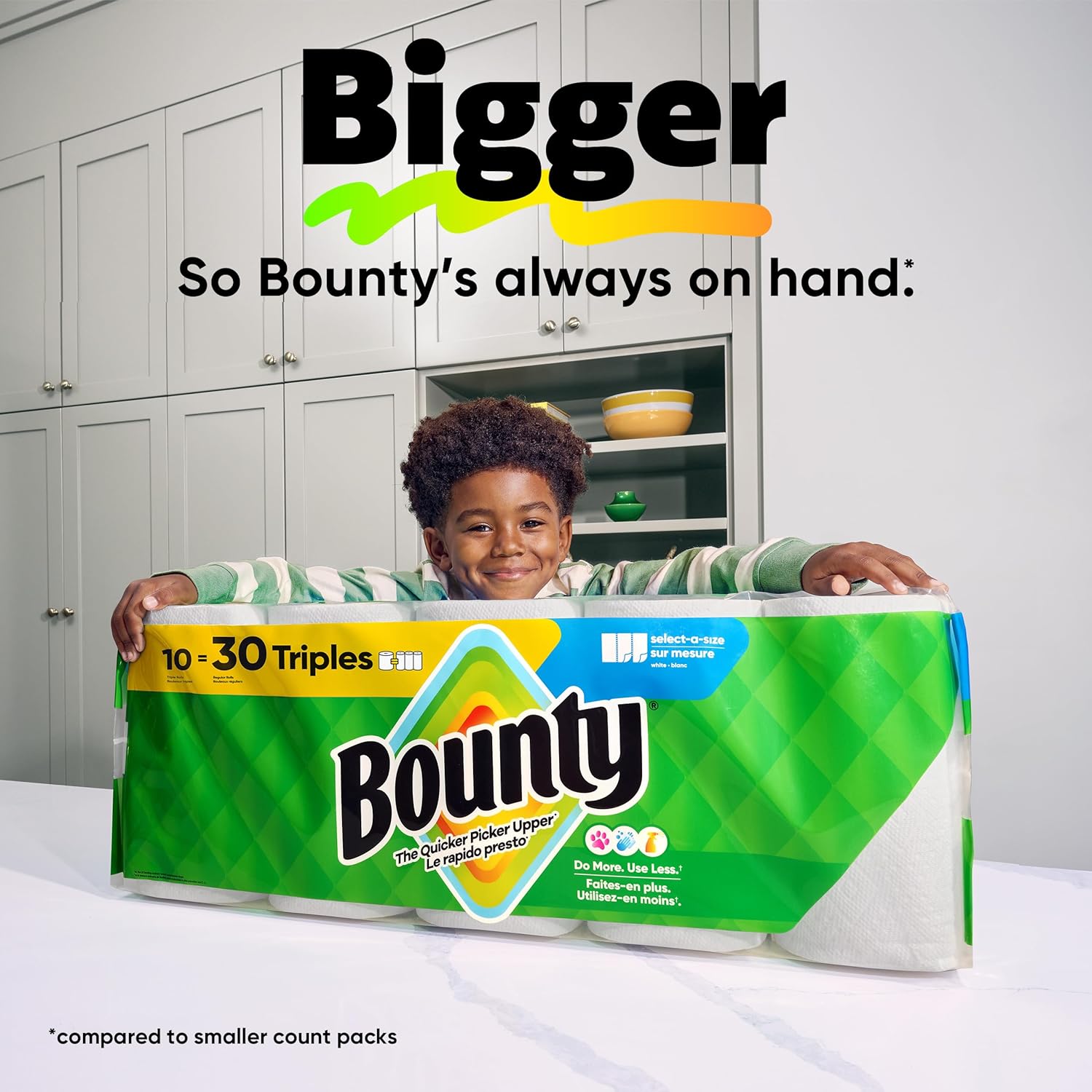 Bounty Paper Towels Select-A-Size, White, 8 Triple Rolls = 24 Regular Rolls