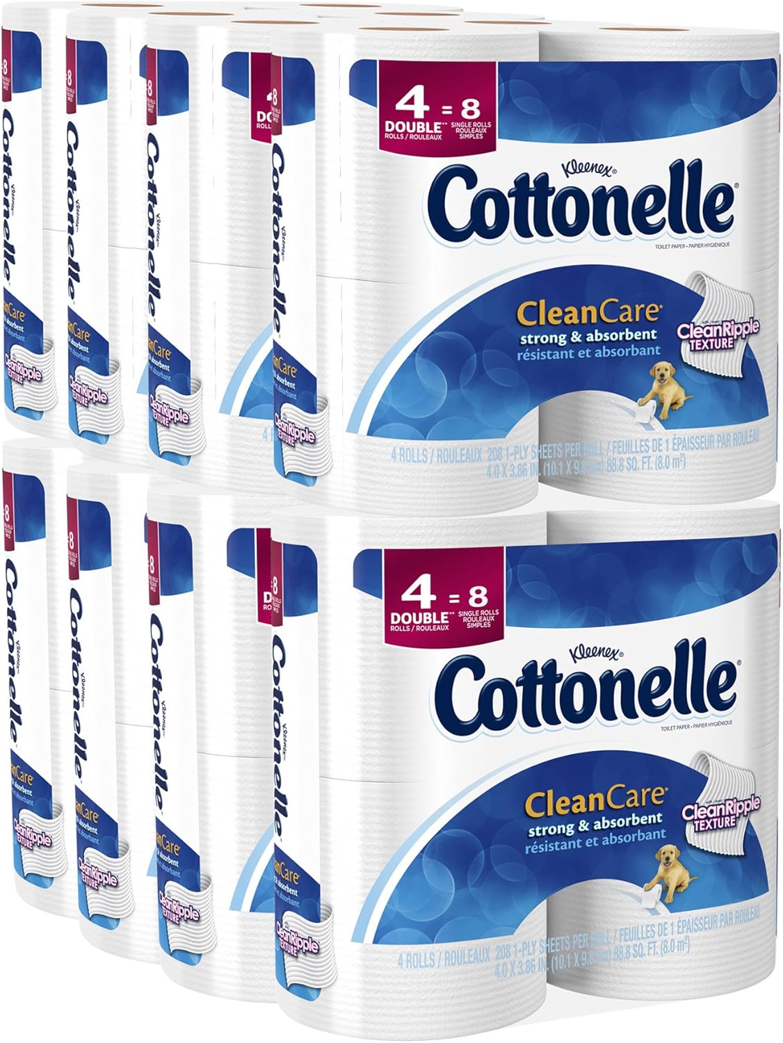 Cottonelle Ultra CleanCare Toilet Paper, Strong Bath Tissue, 12 Double Rolls