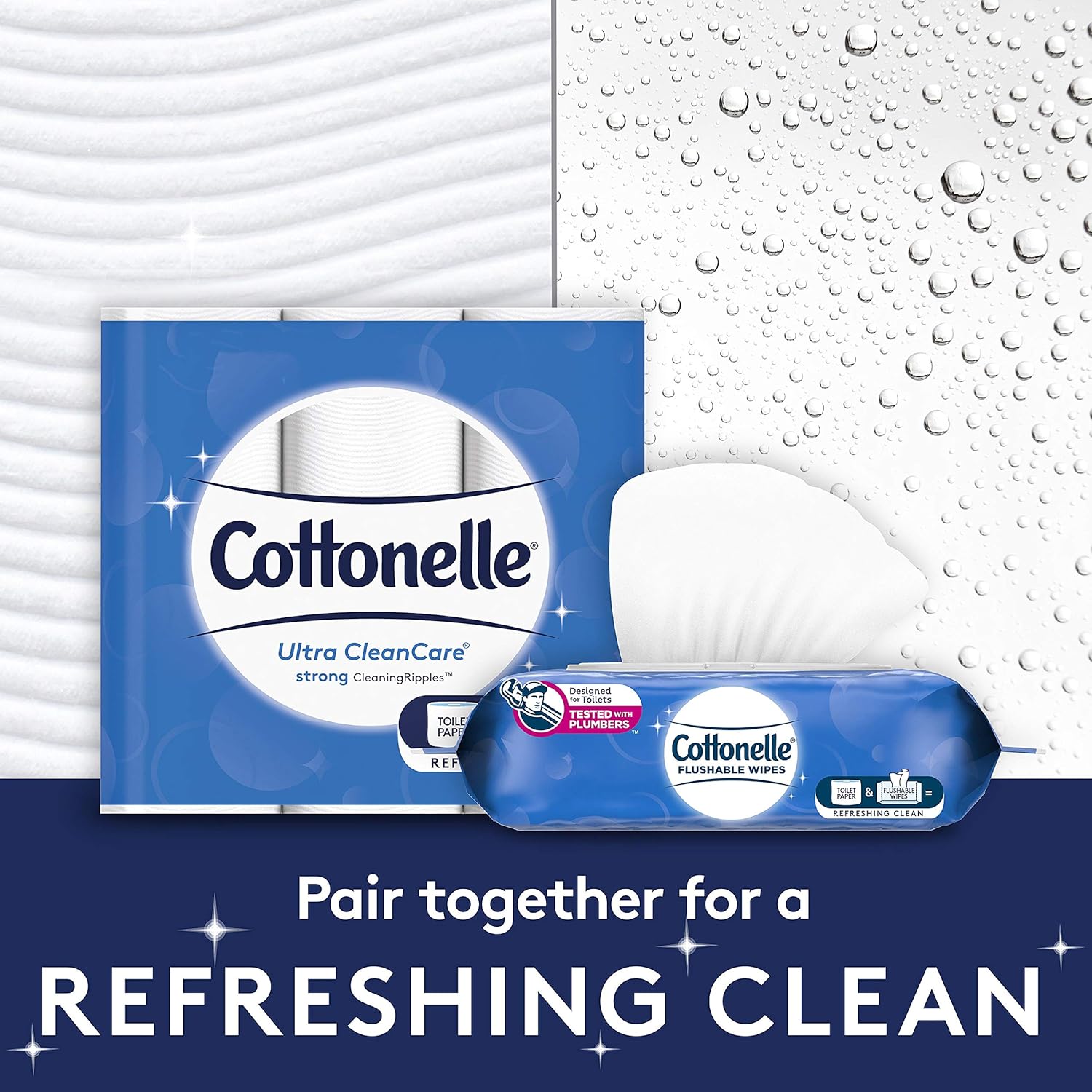Cottonelle Ultra CleanCare Toilet Paper, 12 Double Rolls, Strong Bath Tissue (12 Double Rolls = 24 Regular Rolls)
