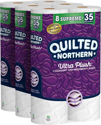 Quilted Northern Ultra Plush Toilet Paper, 24 Supreme Rolls = 105 Regular Rolls, 3-ply Bath Tissue
