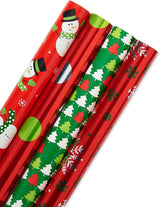 American Greetings Reversible Christmas Wrapping Paper, 4 Rolls (Red & Green Foil) – detail