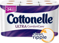 Cottonelle Ultra ComfortCare Toilet Paper, Bath Tissue, 12 Double Toilet Paper Rolls