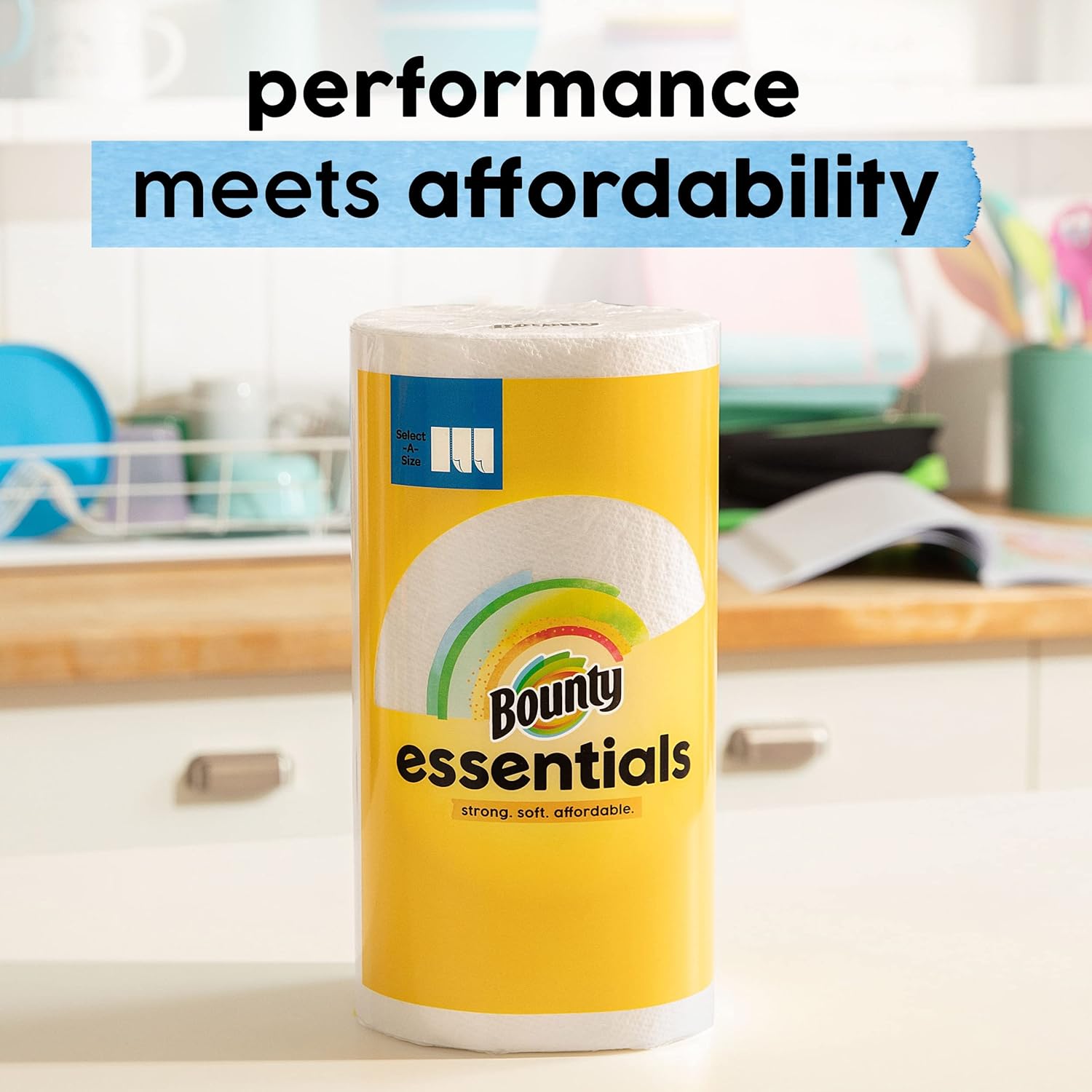 Bounty 75720 Essentials Select-A-Size Paper Towels, 2-Ply, 78 Sheets/Roll, 12 Rolls/Carton, 12 Count (Pack of 1)