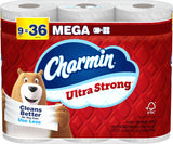 Charmin Ultra Strong Toilet Paper 9 Mega Rolls, 220 Sheets Per Roll