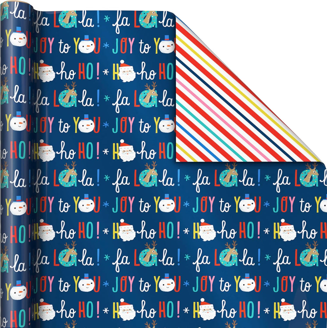Hallmark Reversible Kids' Christmas Wrapping Paper, 3 Rolls (Skiing Santa, Penguins, Snowmen), 120 Sq Ft – detail