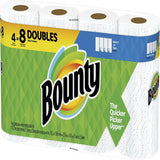 Bounty paper towels packaging with green and yellow design