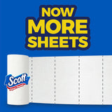 Scott paper towels with text 'Now More Sheets' on a blue background