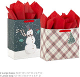 Hallmark Large Christmas Gift Bags with Tissue Paper, 3-Pack (Santa, Snowman, Plaid) – view 3