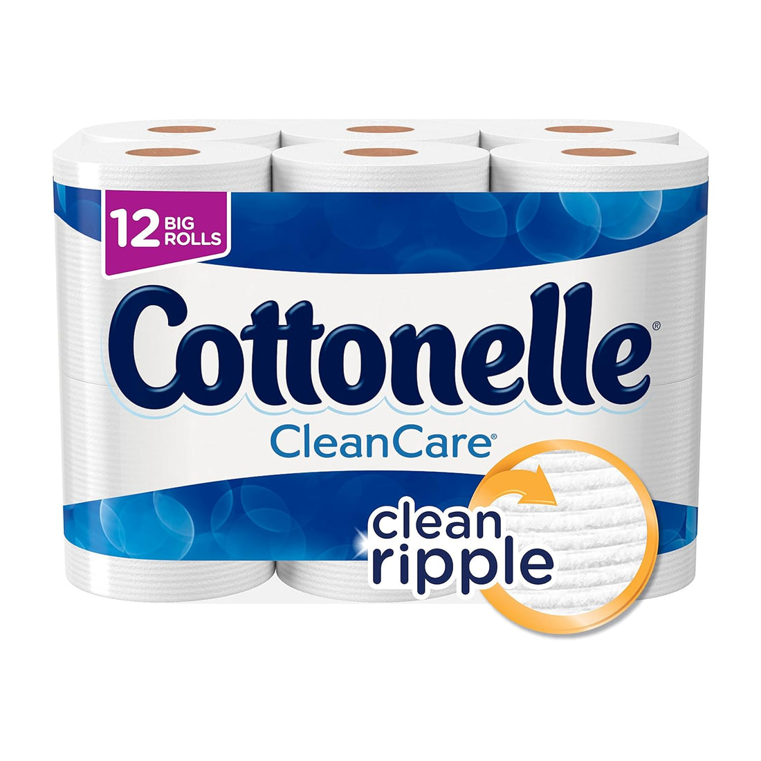 Cottonelle CleanCare Big Roll Toilet Paper (Pack of 12 Rolls), Bath Tissue, Ultra Soft Toilet Paper Rolls with Clean Ripple Texture, Sewer and Septic Safe