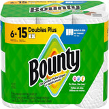 Bounty paper towels packaging with green and white design
