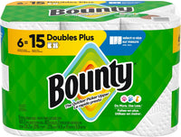 Bounty Paper Towels Select-A-Size, White, 6 Double Plus Rolls = 15 Regular Rolls