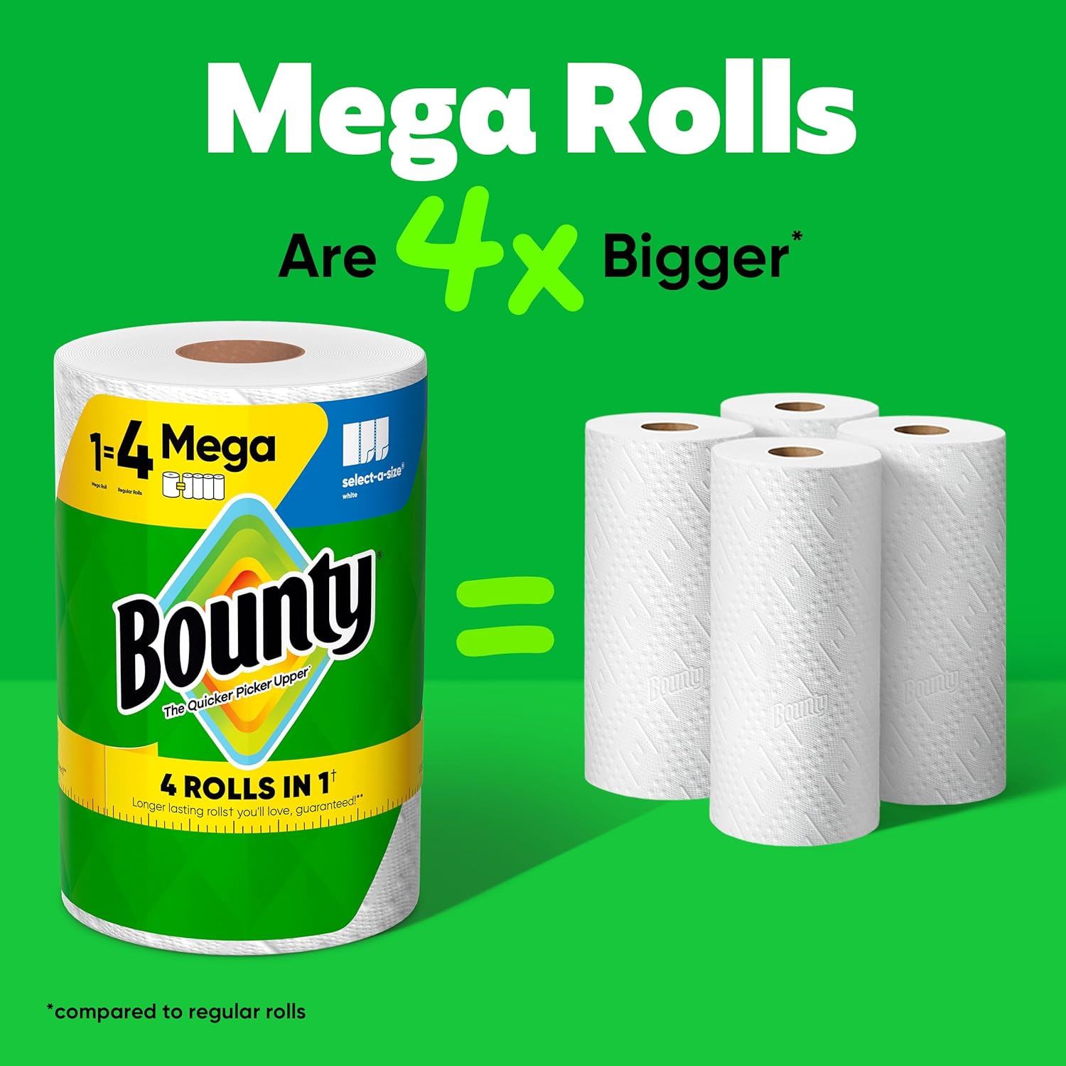 Bounty Select-A-Size Paper Towels, White, 2 Triple Rolls = 6 Regular Rolls