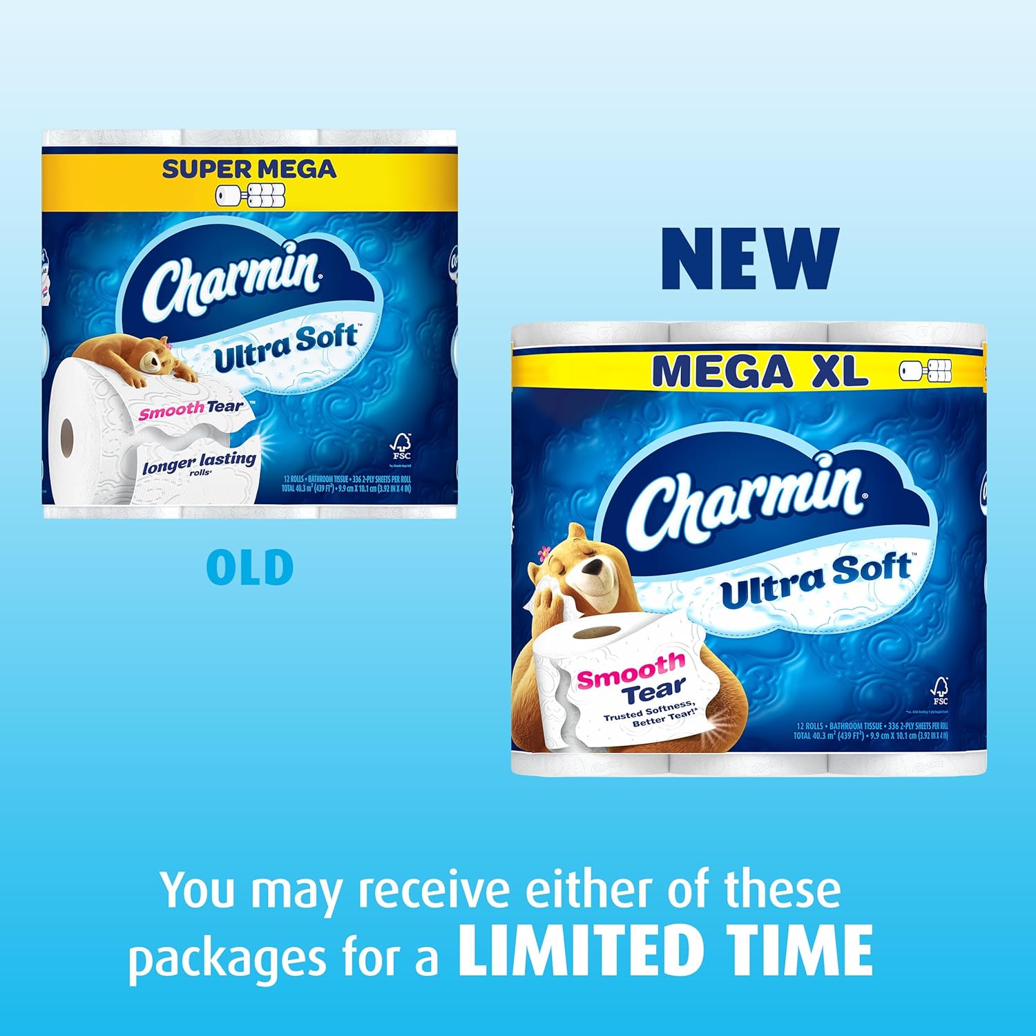 Charmin Ultra Soft Toilet Paper, 18 Mega XL Rolls = 108 Regular Rolls