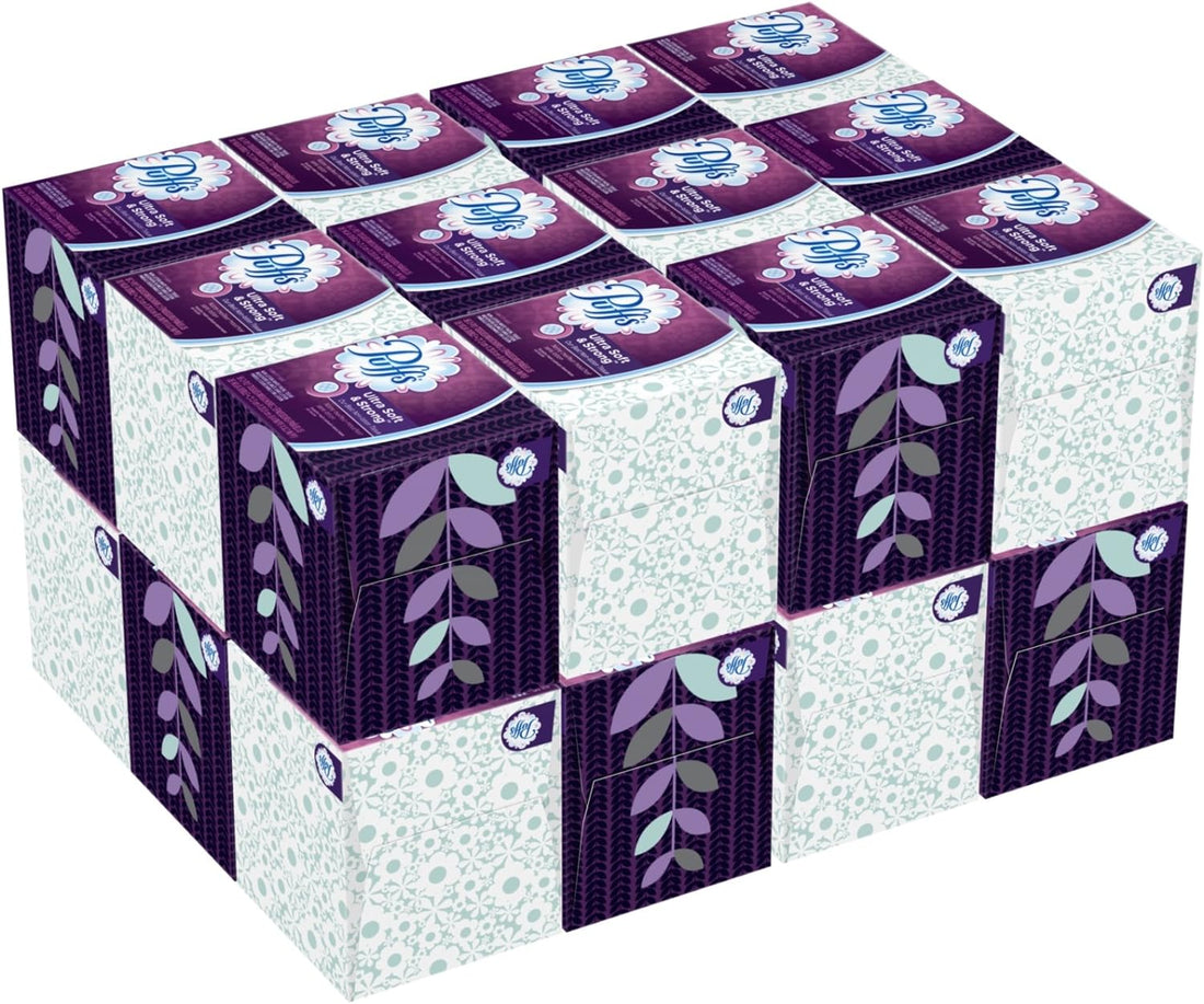 Puffs Ultra Soft & Strong Facial Tissues, 56 Count (Pack of 24)