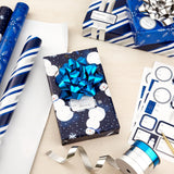 Hallmark Navy Blue Christmas Wrapping Paper Set with Bows, Ribbon & Tags, 3 Rolls, 90 Sq Ft – view 2