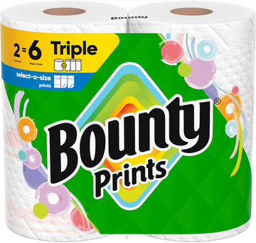 Bounty Full Sheet Paper Towels, White, 2 Triple Rolls = 6 Regular Rolls