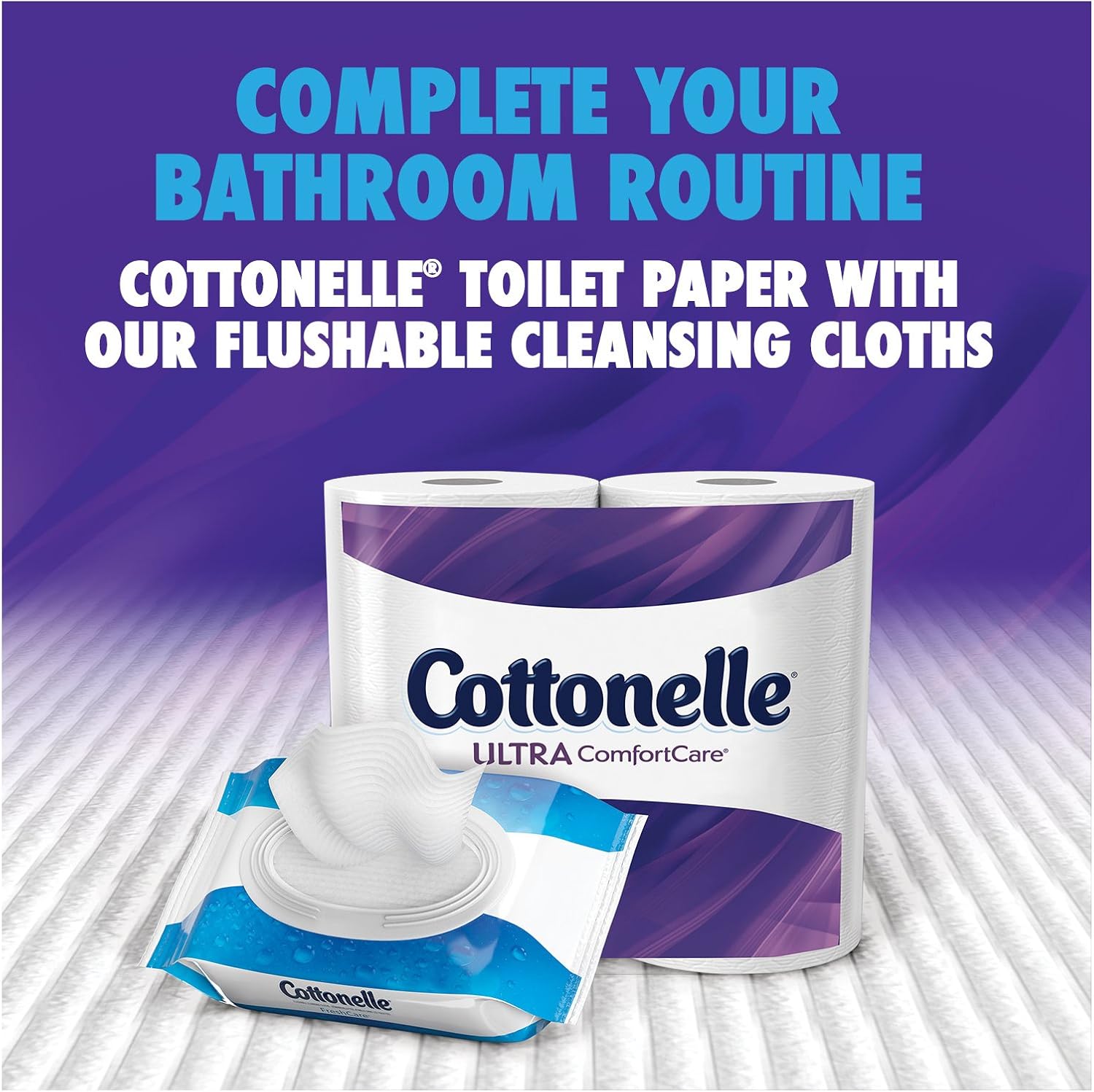 Cottonelle Ultra ComfortCare Toilet Paper, Bath Tissue, 12 Double Toilet Paper Rolls