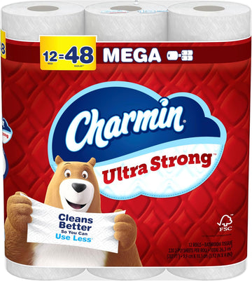 Charmin Ultra Strong Toilet Paper 12 Mega Rolls, 220 Sheets Per Roll