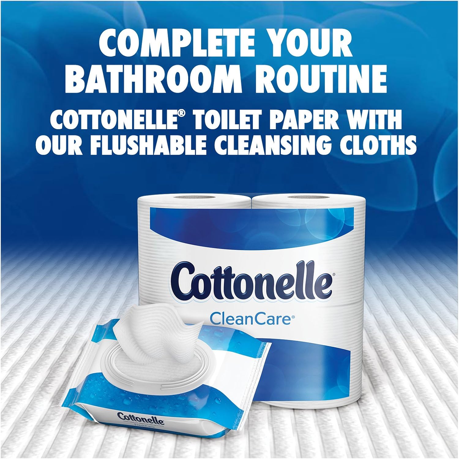 Cottonelle Ultra CleanCare Toilet Paper, Strong Bath Tissue, 12 Double Rolls