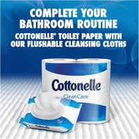Cottonelle Ultra CleanCare Toilet Paper, Strong Bath Tissue, 12 Double Rolls