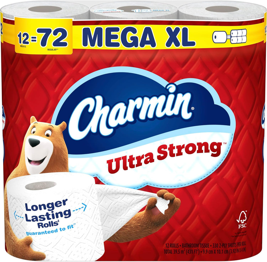 Charmin Ultra Strong Toilet Paper 12 Mega XL Rolls, 330 Sheets Per Roll