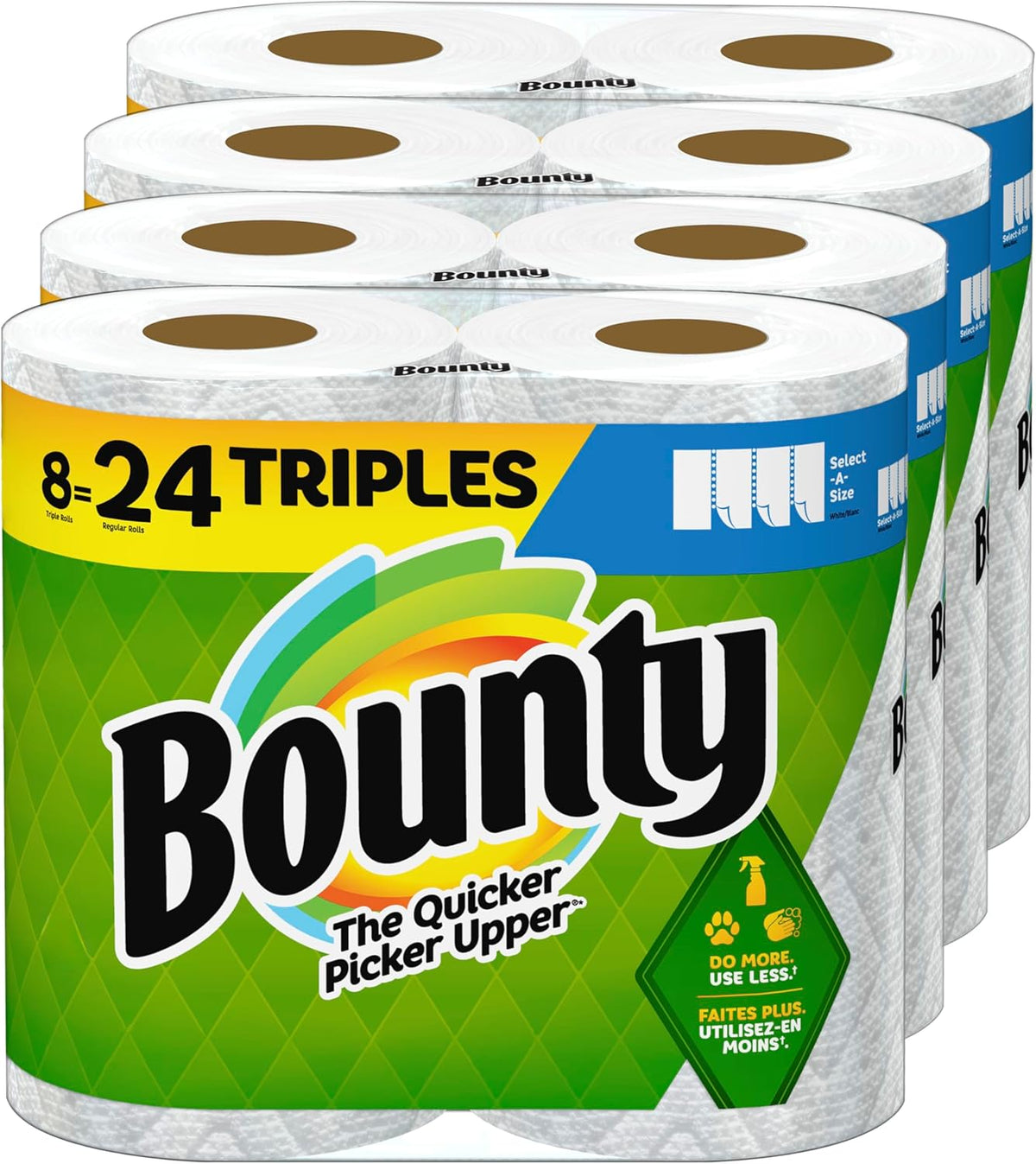 Bounty Select-A-Size Paper Towels, White, 2 Triple Rolls = 6 Regular Rolls