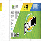 Bounty paper towels packaging with green and yellow design