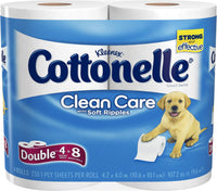 Cottonelle Ultra CleanCare Toilet Paper, Strong Bath Tissue, 12 Double Rolls