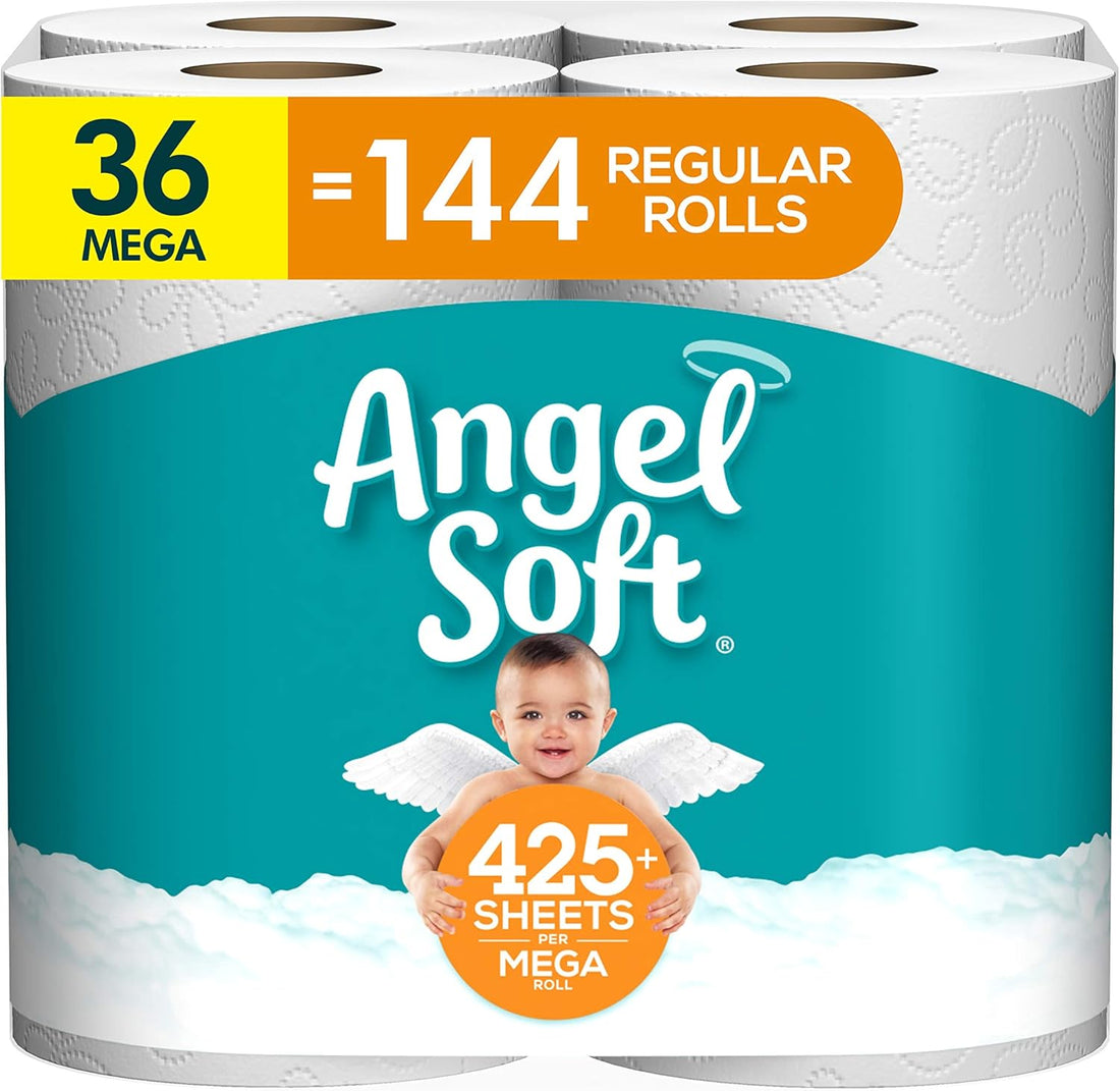 Angel Soft® Toilet Paper, 2-Ply Bath Tissue, 9 Rolls (pack of 4)
