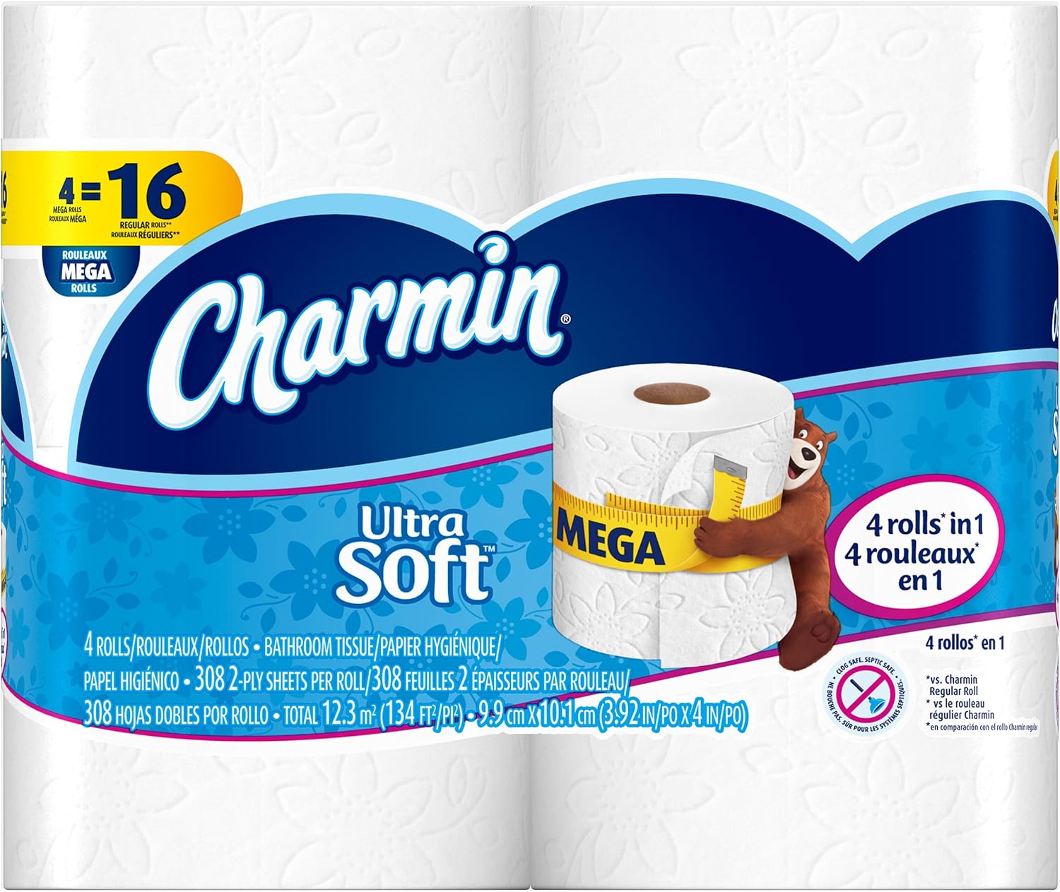 Charmin Ultra soft Jumbo Rolls Septic Safe white