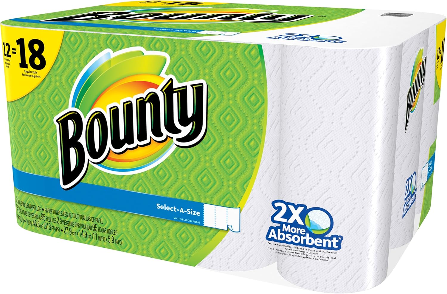 Bounty Select-a-Size Paper Towels, White, 12 Count