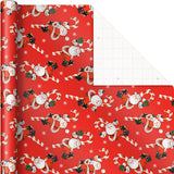 Hallmark Vintage Christmas Wrapping Paper with Cut Lines, 3 Rolls (Dancing Santa, Snowman, Holiday Words), 120 Sq Ft – detail