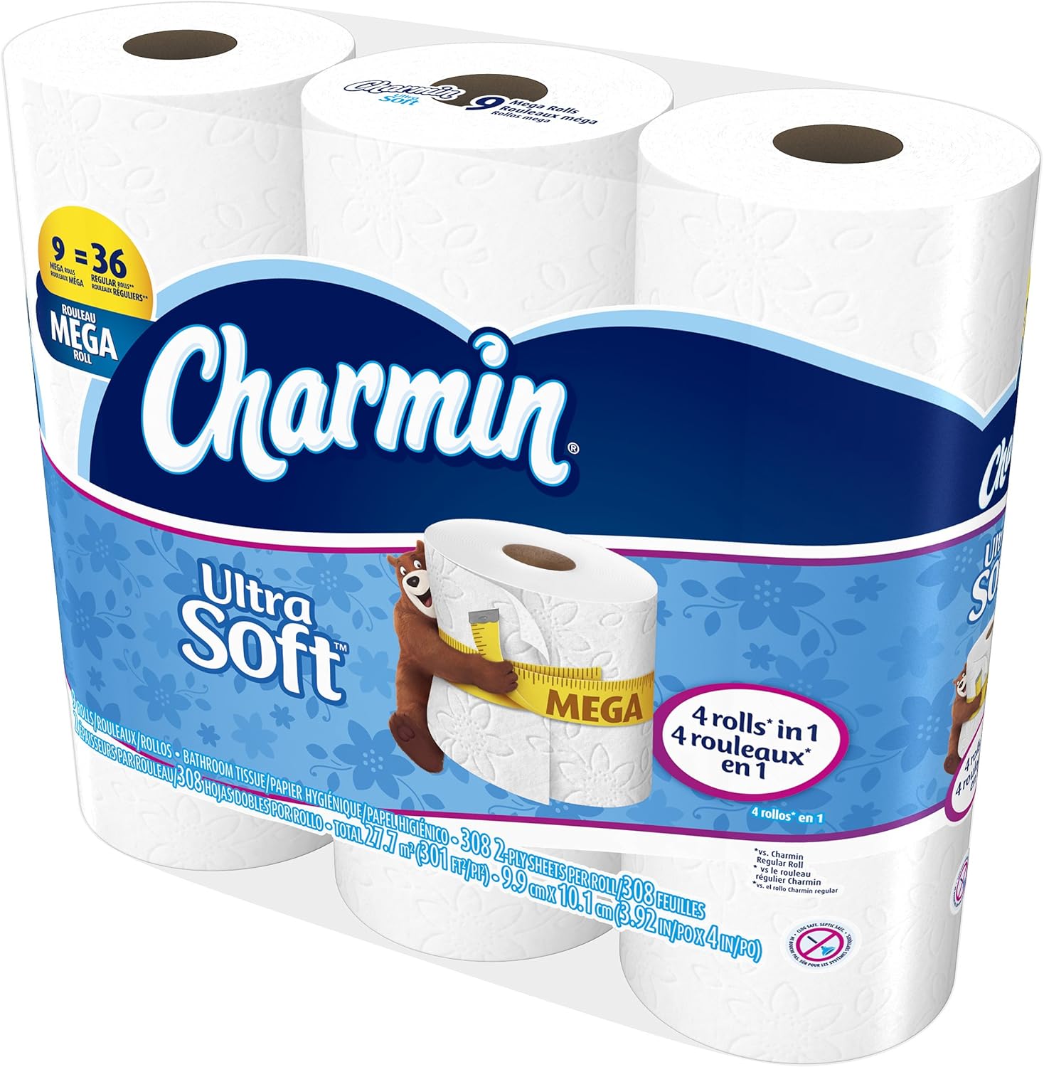 Charmin Ultra soft Jumbo Rolls Septic Safe white