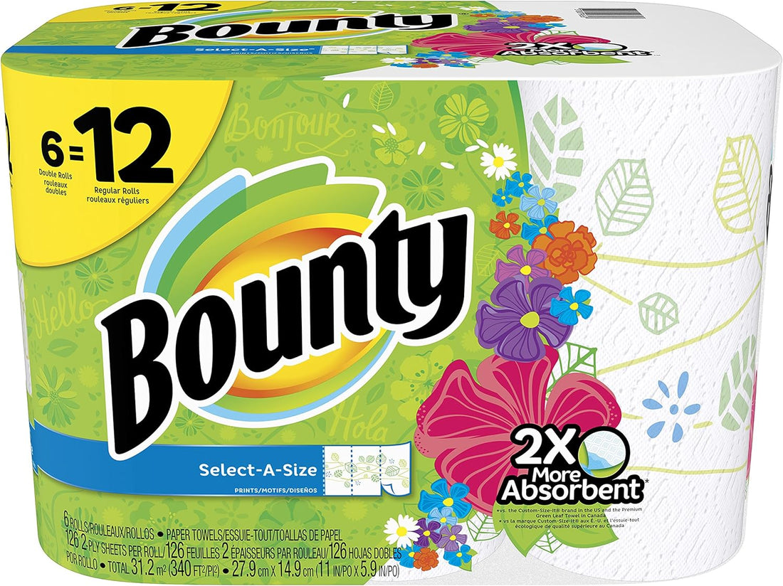 Bounty Select-A-Size Paper Towels Print, 6 ct