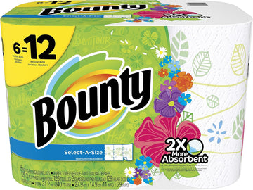 Bounty Select-A-Size Paper Towels Print, 6 ct
