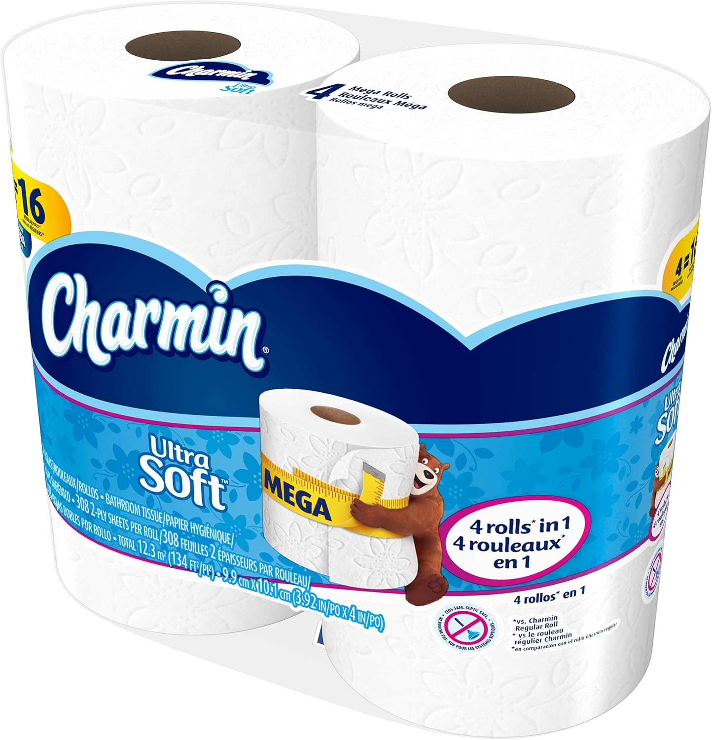 Charmin Ultra soft Jumbo Rolls Septic Safe white