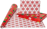 American Greetings Reversible Christmas Wrapping Paper, 4 Rolls (Red & Green Foil) – detail