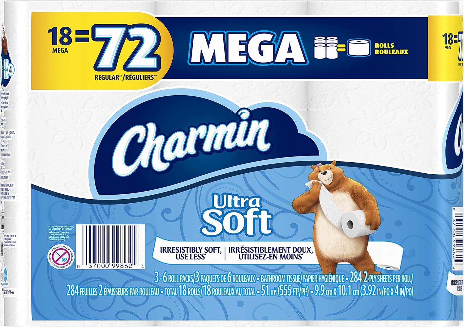 Charmin Ultra soft Jumbo Rolls Septic Safe white