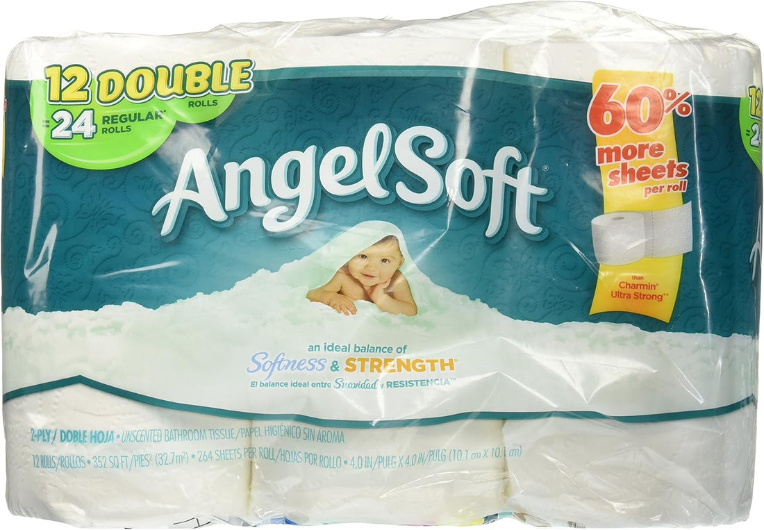 Georgia Pacifics Unscented Angel Soft 12 Double Rolls = 24 Regular Rolls (1 Pack)