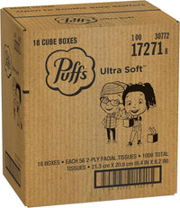 Puffs Ultra Soft Non-Lotion Tissues, 10 Cubes, 56 Tissues Per Box