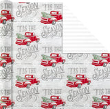 Hallmark Reversible Christmas Wrapping Paper, 3 Rolls (Red Truck, Plaid, Barn), 120 Sq Ft – detail