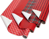 American Greetings Red, Black & White Plaid Christmas Wrapping Paper Set with Bows & Tags, 4 Rolls, 120 Sq Ft – view 4