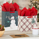 Hallmark Large Christmas Gift Bags with Tissue Paper, 3-Pack (Santa, Snowman, Plaid) – view 2