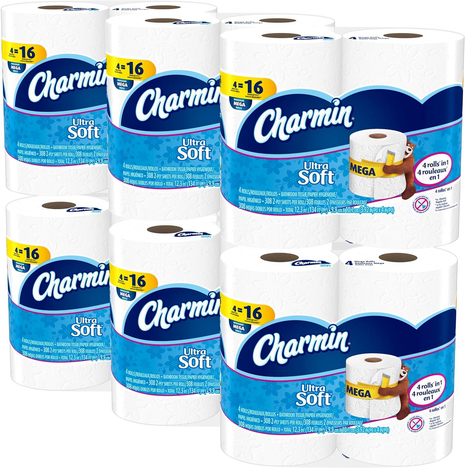 Charmin Ultra soft Jumbo Rolls Septic Safe white