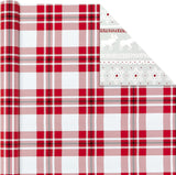 Hallmark Reversible Christmas Wrapping Paper, 3 Rolls (Red Truck, Plaid, Barn), 120 Sq Ft – detail