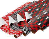 American Greetings Christmas Gift Wrap Set, 4 Rolls (Buffalo Plaid) with 7 Bows & 30 Gift Tags, 120 Sq Ft – detail